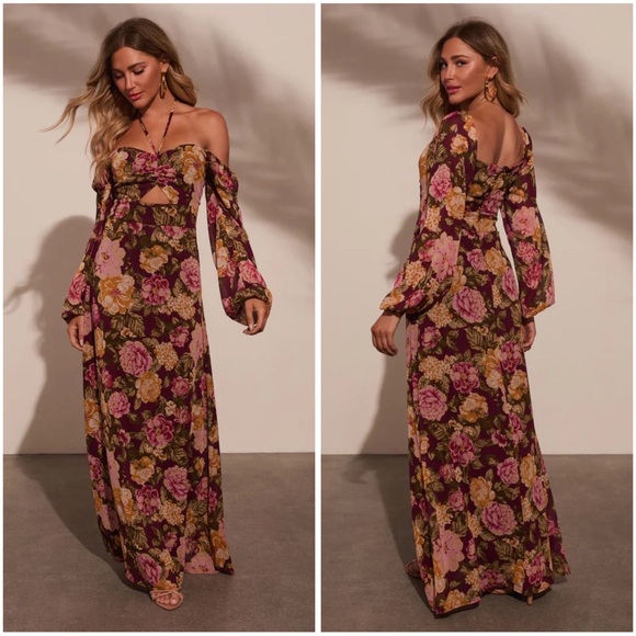 VICI Spicing Things Up Floral Mesh Maxi Dress XS NWT - Picture 1 of 13